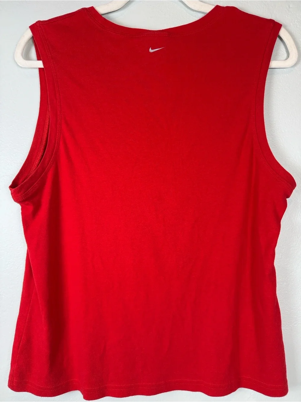 Vintage 90s/Y2K Nike Red Rhinestone Spell-out Muscle Tank Top Size L